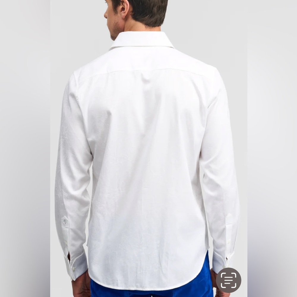 🤍Robert Graham • men’s white jacquard waycross long sleeve button down • M • NWT - Picture 4 of 11